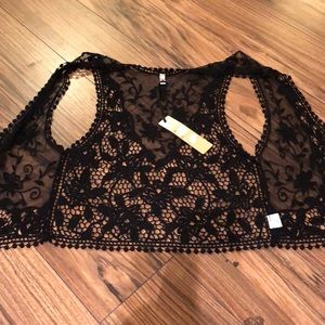 Crocheted black vest never been worn